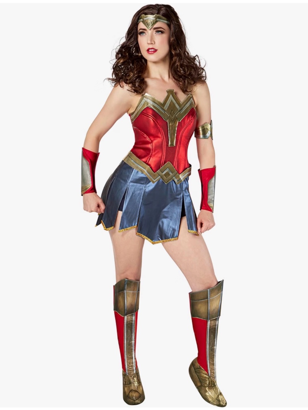 DC Wonder Woman Inspired Red, Blue & Gold Superhero Costume Large